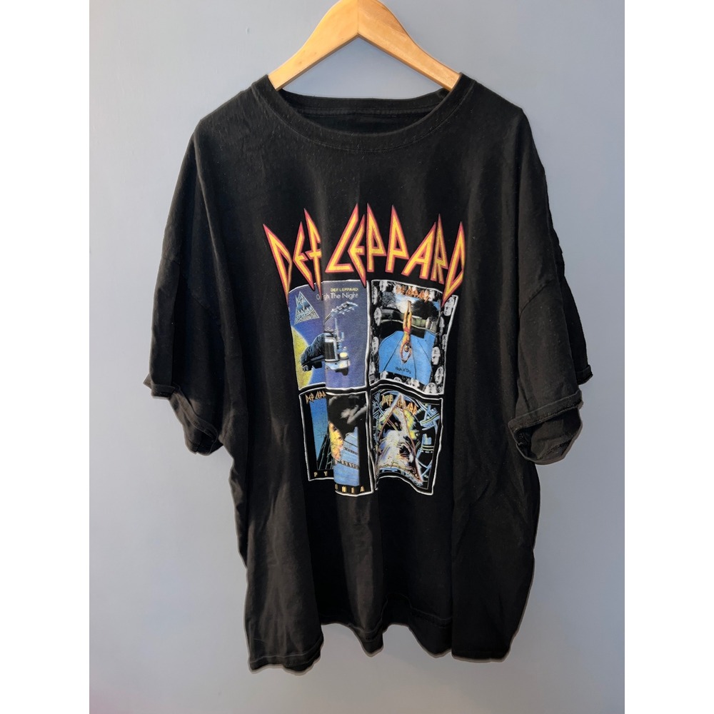 Def Leppard American Classics Black Graphic Band T-Shirt 4XL Album Art Rock Tee